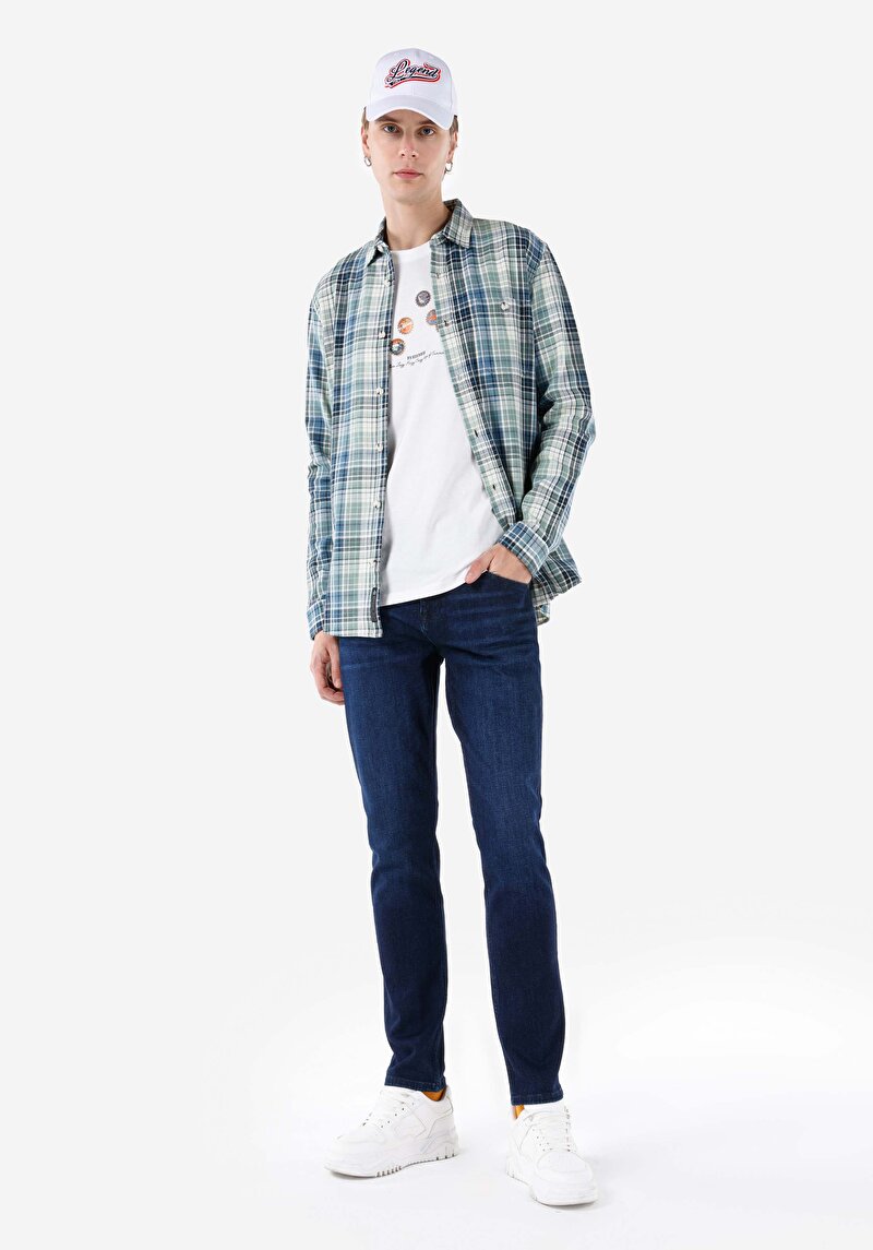 Imagine a Blugi Din Denim Pentru Bărbați Cu Potrivire Dreaptă