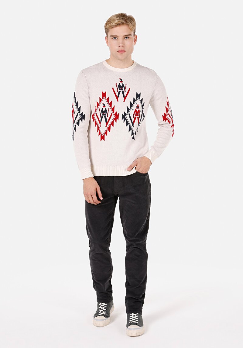 Imagine a Pulover De Barbati Ecru Regular Fit Cl1071758