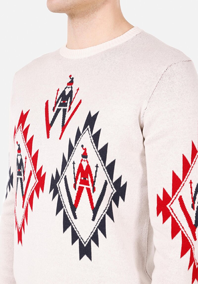 Imagine a Pulover De Barbati Ecru Regular Fit Cl1071758