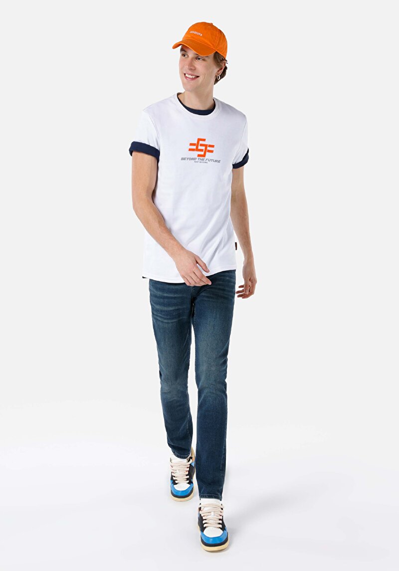 Afișați detalii pentru Blugi Straight Fit Indigo Închis Pentru Bărbați