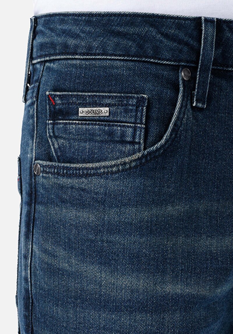 Afișați detalii pentru Blugi Straight Fit Indigo Închis Pentru Bărbați