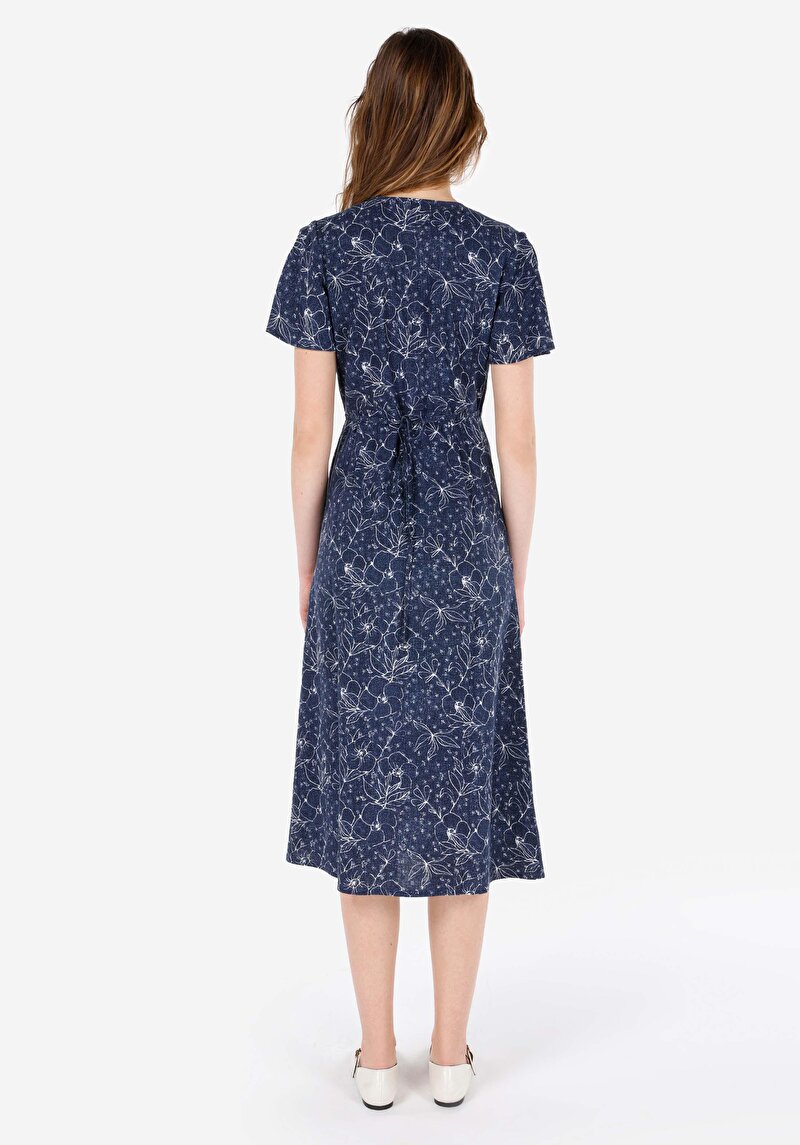 Imagine a Rochie Bleumarin Pentru Femei Regular Fit