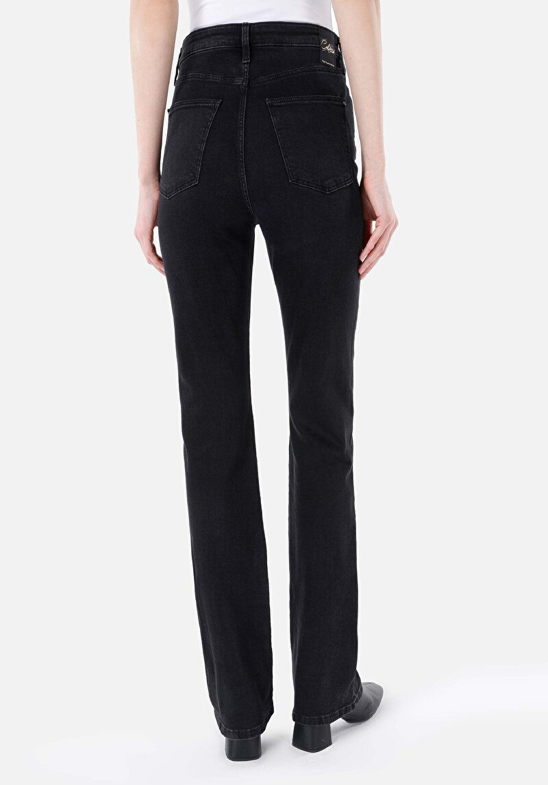 Afișați detalii pentru Slim Fit Talie Talie Spaniolă Picior Blugi Din Denim Pentru Femei