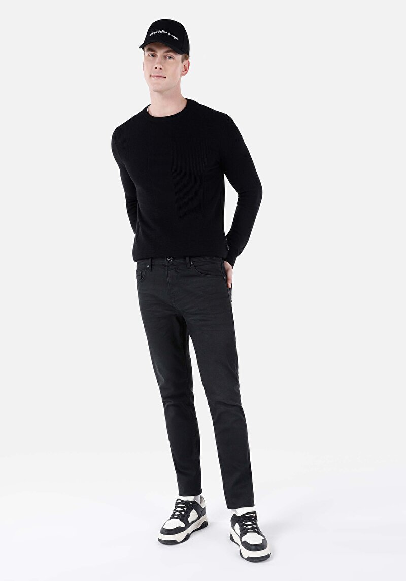 Imagine a Blugi Bleumarin Pentru Bărbați Cu Talie Joasă