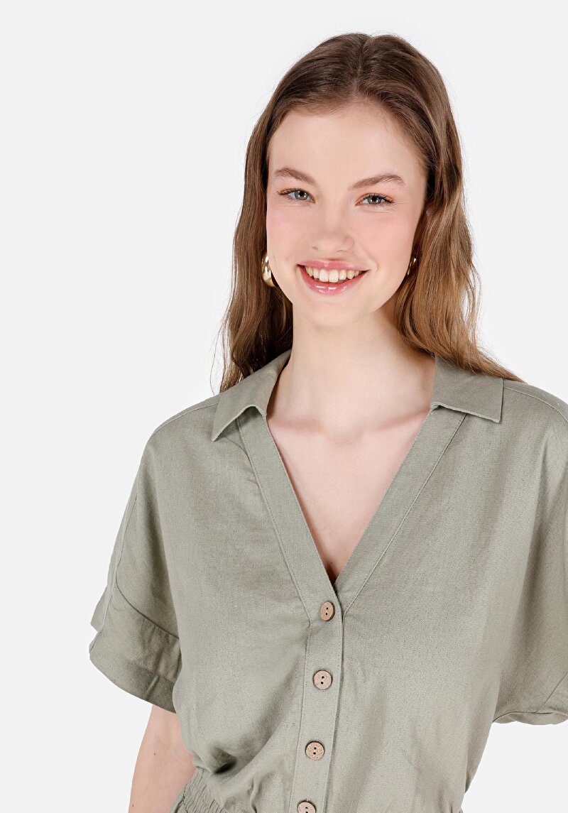 Imagine a Rochie Verde Pentru Femei Regular Fit