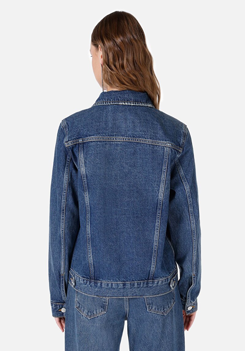 Afișați detalii pentru Jachetă Albastră Pentru Femei Cu Fermoar