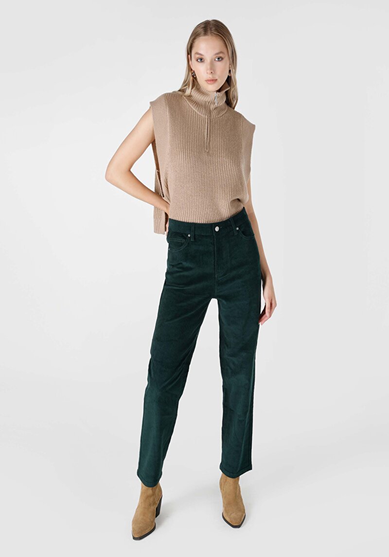 Imagine a Pantaloni De Dama Verde Regular Fit Cl1065644