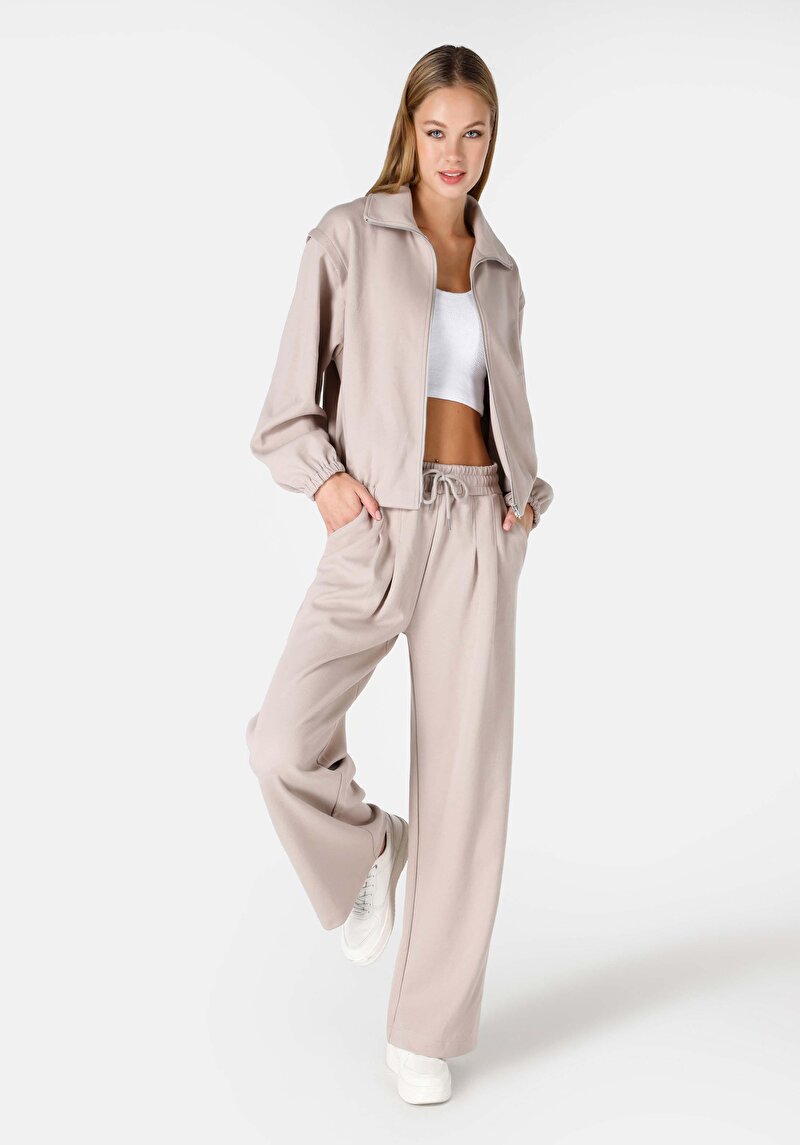 Afișați detalii pentru Jachetă Bej Pentru Femei Cu Fermoar