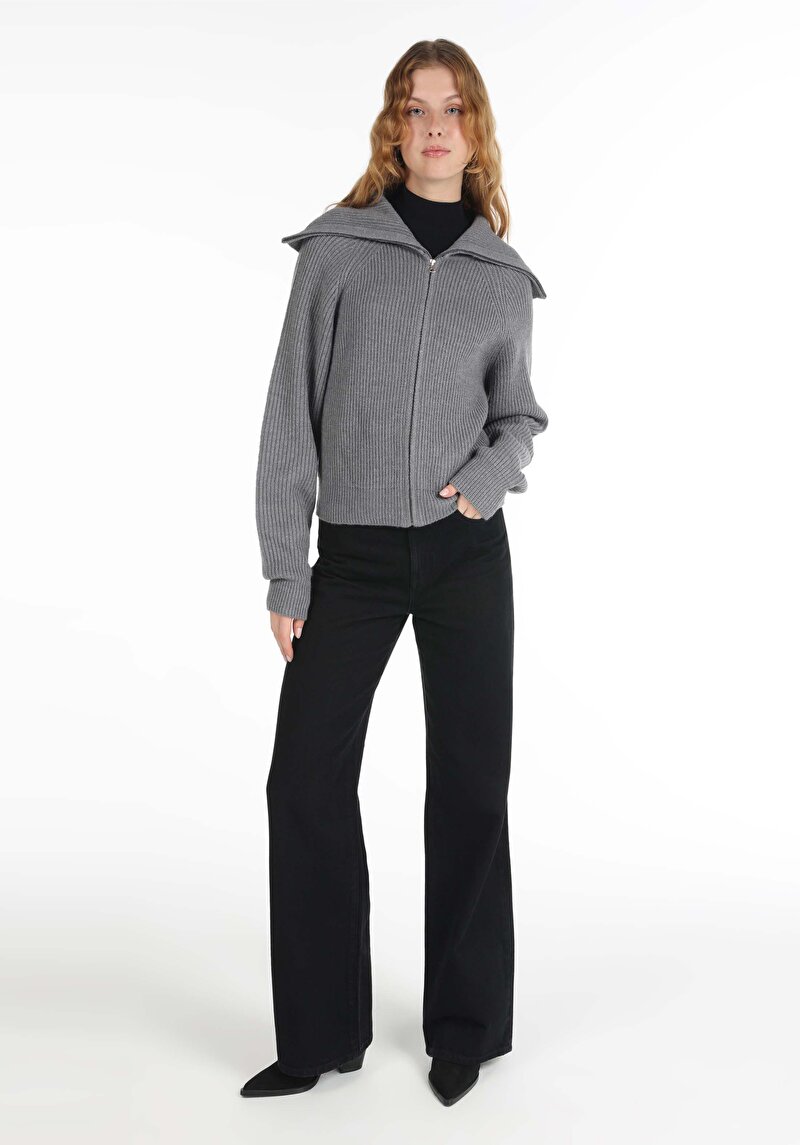 Afișați detalii pentru Cardigan De Dama Gri Regular Fit  Cl1065649