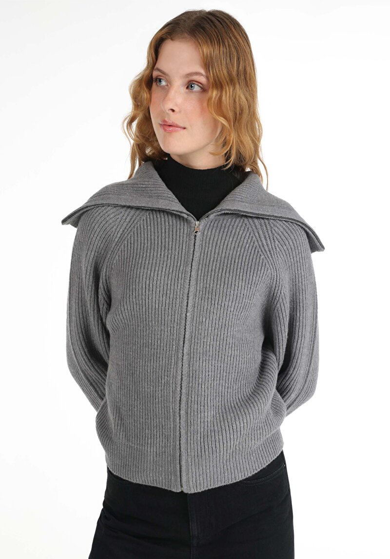 Afișați detalii pentru Cardigan De Dama Gri Regular Fit  Cl1065649