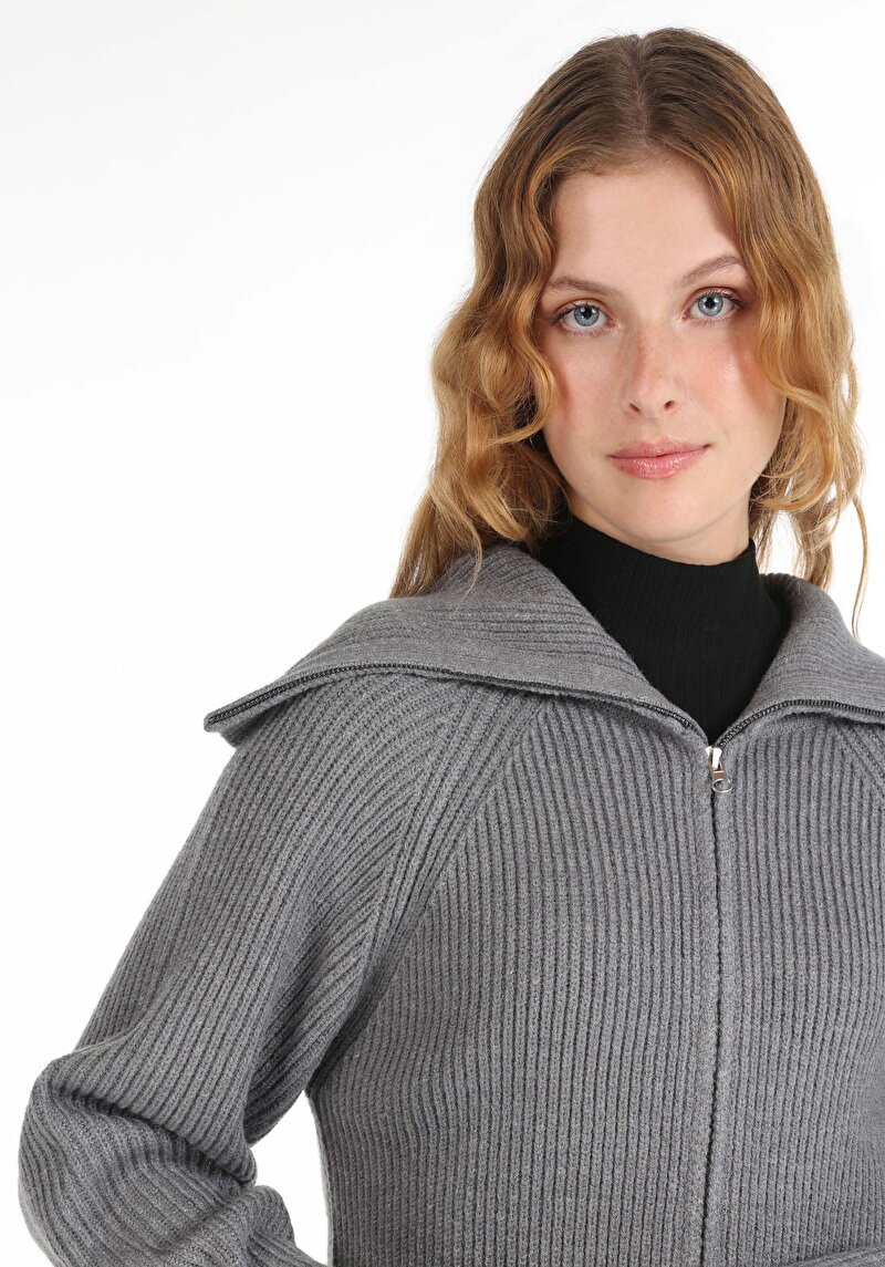 Afișați detalii pentru Cardigan De Dama Gri Regular Fit  Cl1065649