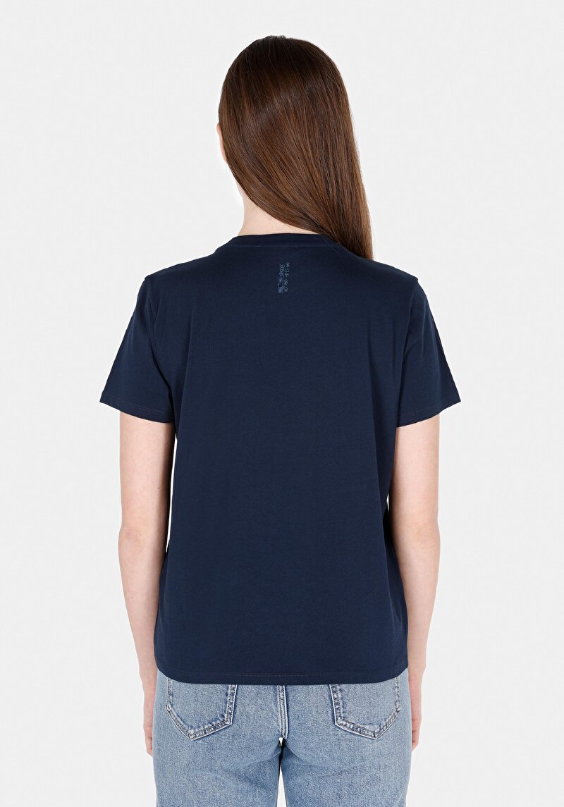 Afișați detalii pentru Tricou Cu Maneca Scurta De Dama Albastru Marin Regular Fit  Cl1071852