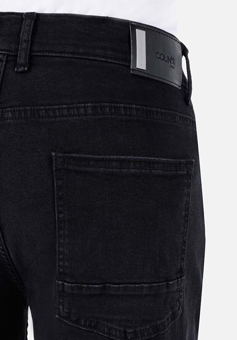 Afișați detalii pentru Blugi Negri Pentru Bărbați Cu Talie Dreaptă Cu Talie Medie