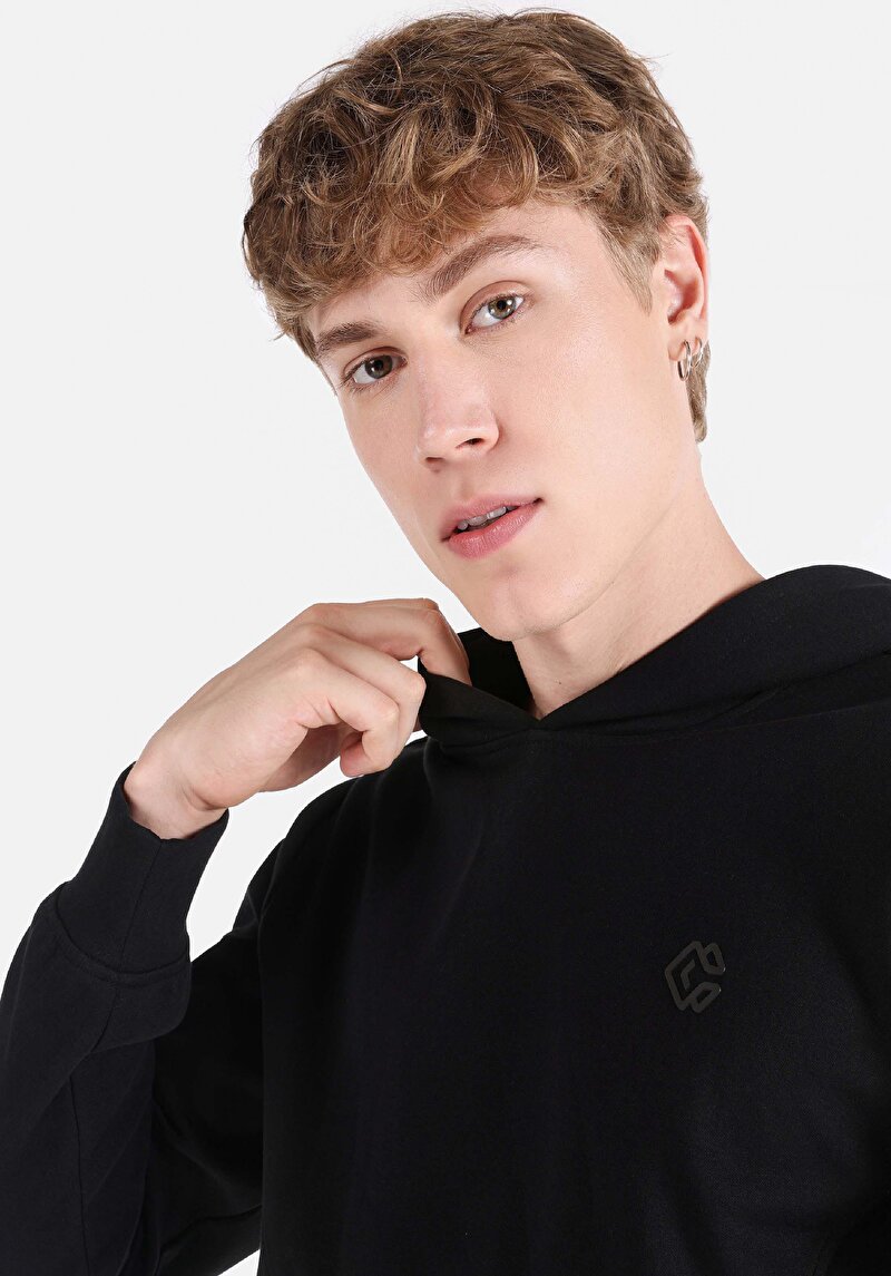 Afișați detalii pentru Hanorac Negru Pentru Bărbați Regular Fit