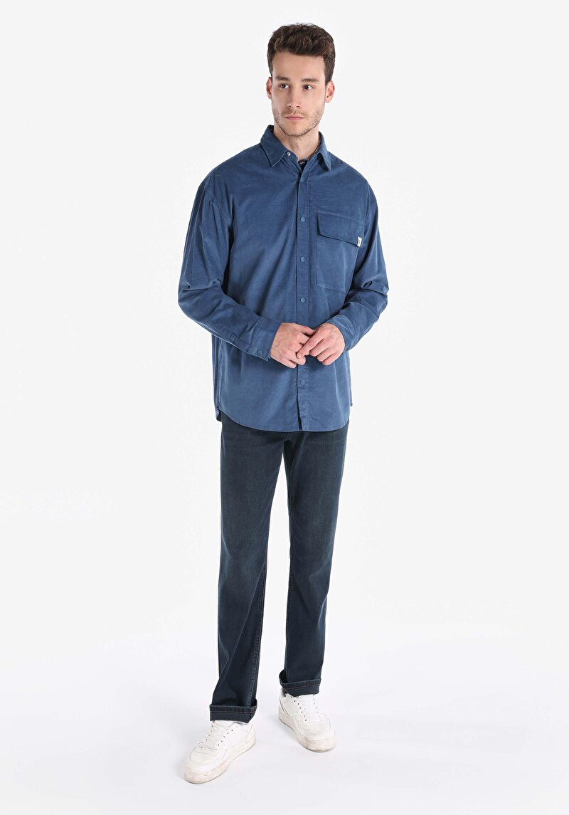 Imagine a Camasa Cu Maneca Lunga De Barbati Albastru Cl1065712