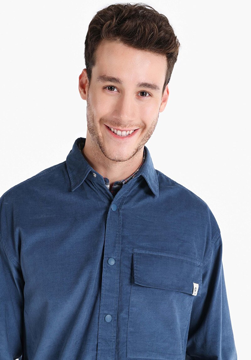 Afișați detalii pentru Camasa Cu Maneca Lunga De Barbati Albastru   Cl1065712