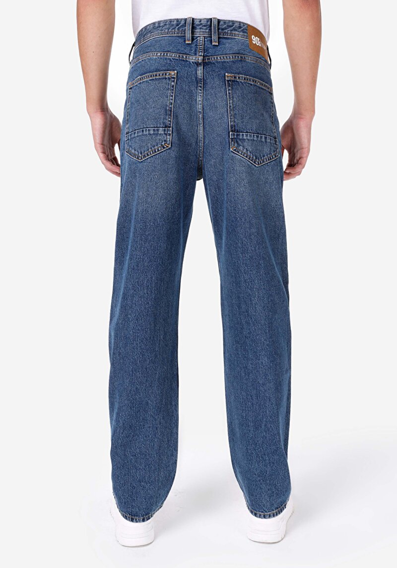 Imagine a Pantaloni De Barbati Albastru Baggy Fit Cl1067301