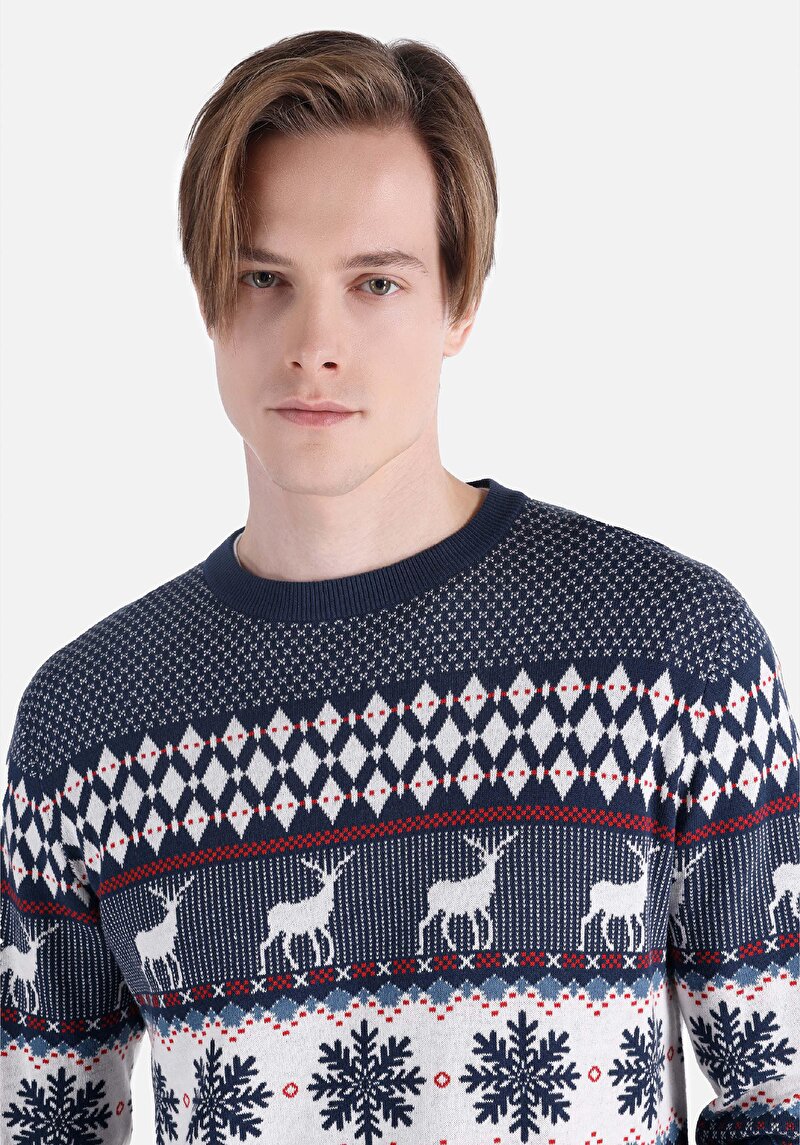 Afișați detalii pentru Pulover Multicolor Pentru Bărbați Cu Gât Rotund Cu Gât Rotund