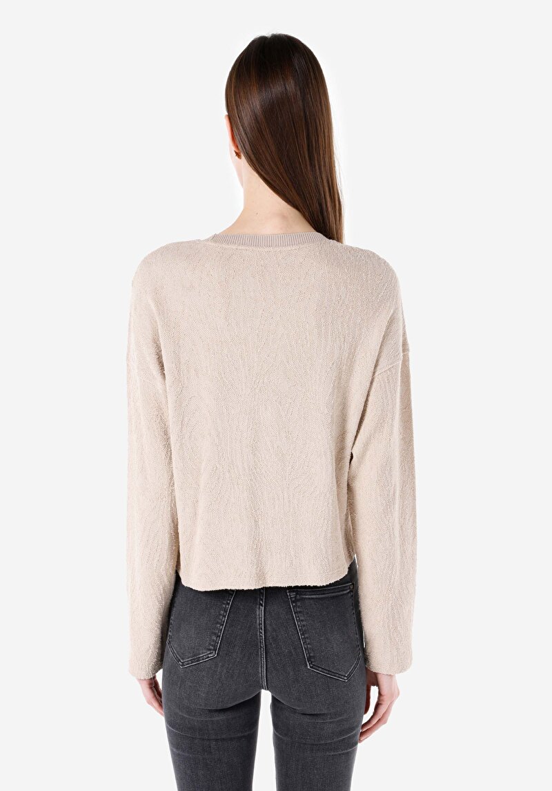 Afișați detalii pentru Tricou Cu Maneca Lunga De Dama Bej Regular Fit  Cl1067312