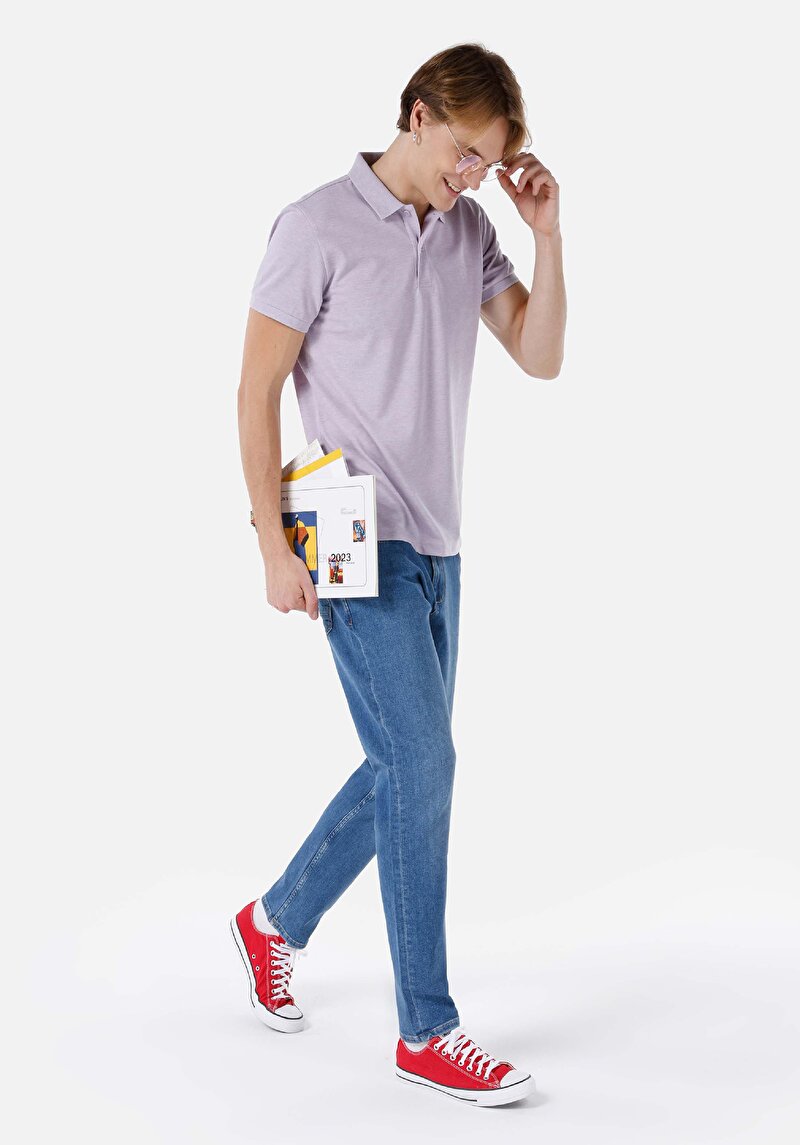 Afișați detalii pentru Regular Fit Mid Waist Slim Leg Blugi Din Denim Pentru Bărbați