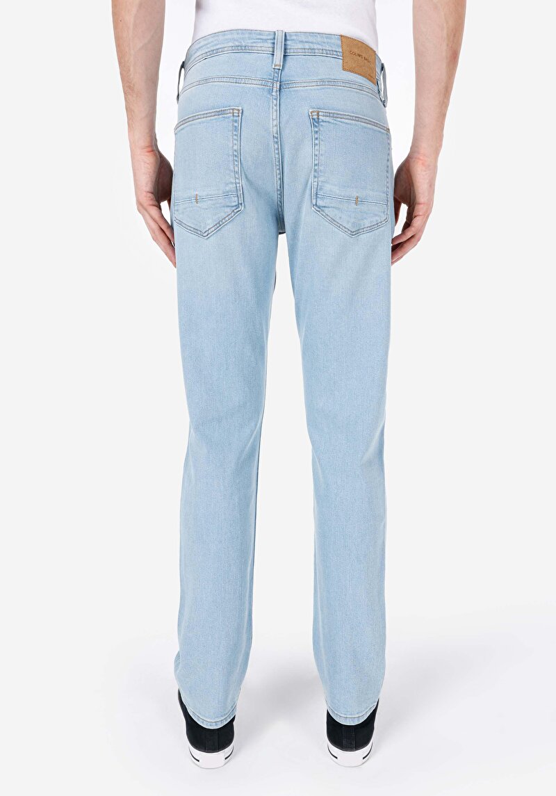 Afișați detalii pentru Blugi İndigo Deschiși Pentru Bărbați Cu Talie Joasă