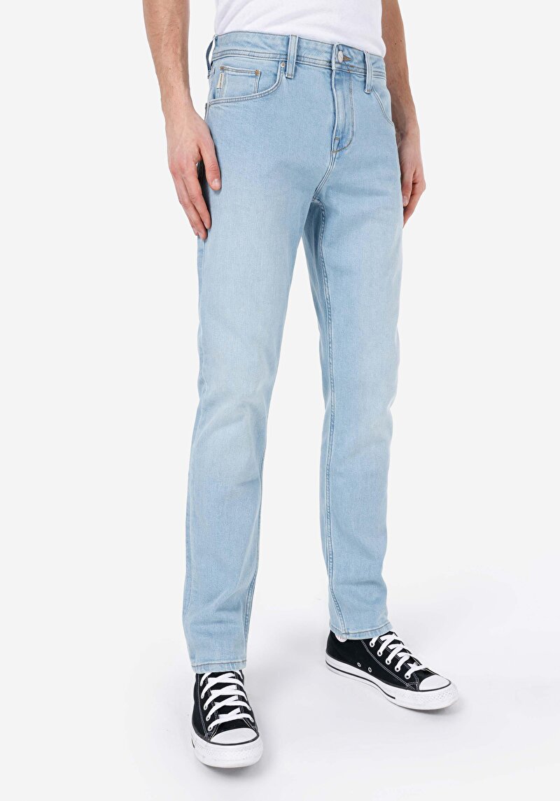 Afișați detalii pentru Blugi İndigo Deschiși Pentru Bărbați Cu Talie Joasă