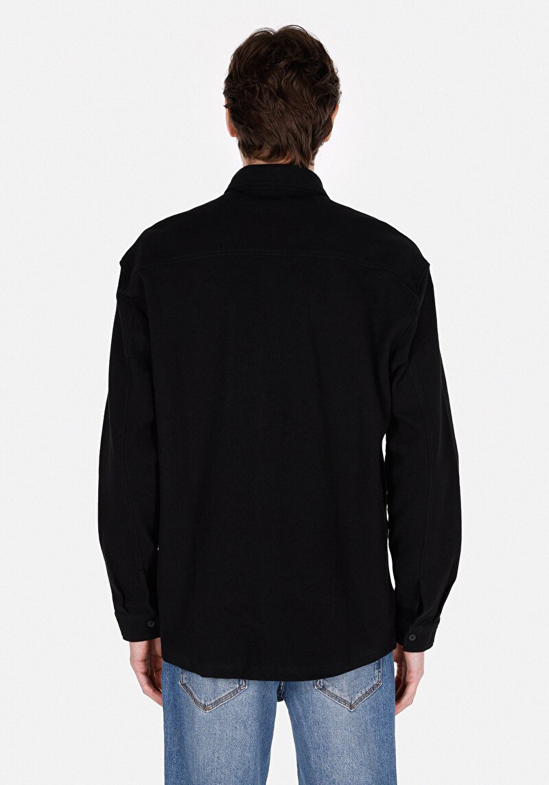 Afișați detalii pentru Camasa Cu Maneca Lunga De Barbati Negru Regular Fit  Cl1072021