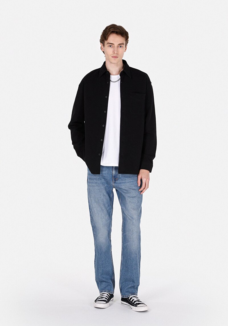 Afișați detalii pentru Camasa Cu Maneca Lunga De Barbati Negru Regular Fit  Cl1072021