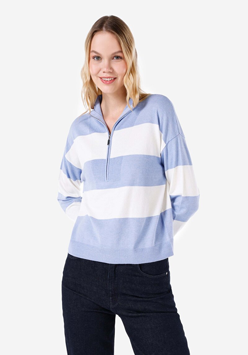 Imagine a Pulover De Dama Albastru Regular Fit  Cl1067364