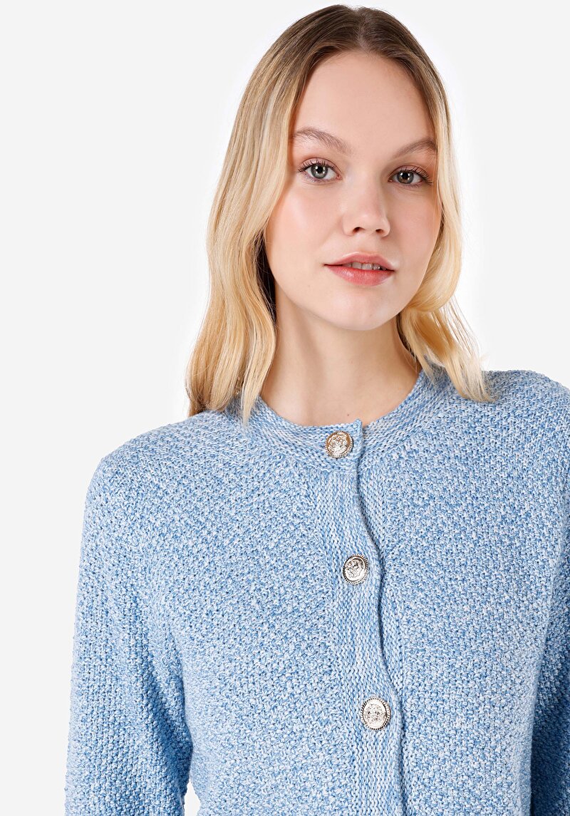 Afișați detalii pentru Cardigan De Dama Albastru Slim Fit  Cl1067370