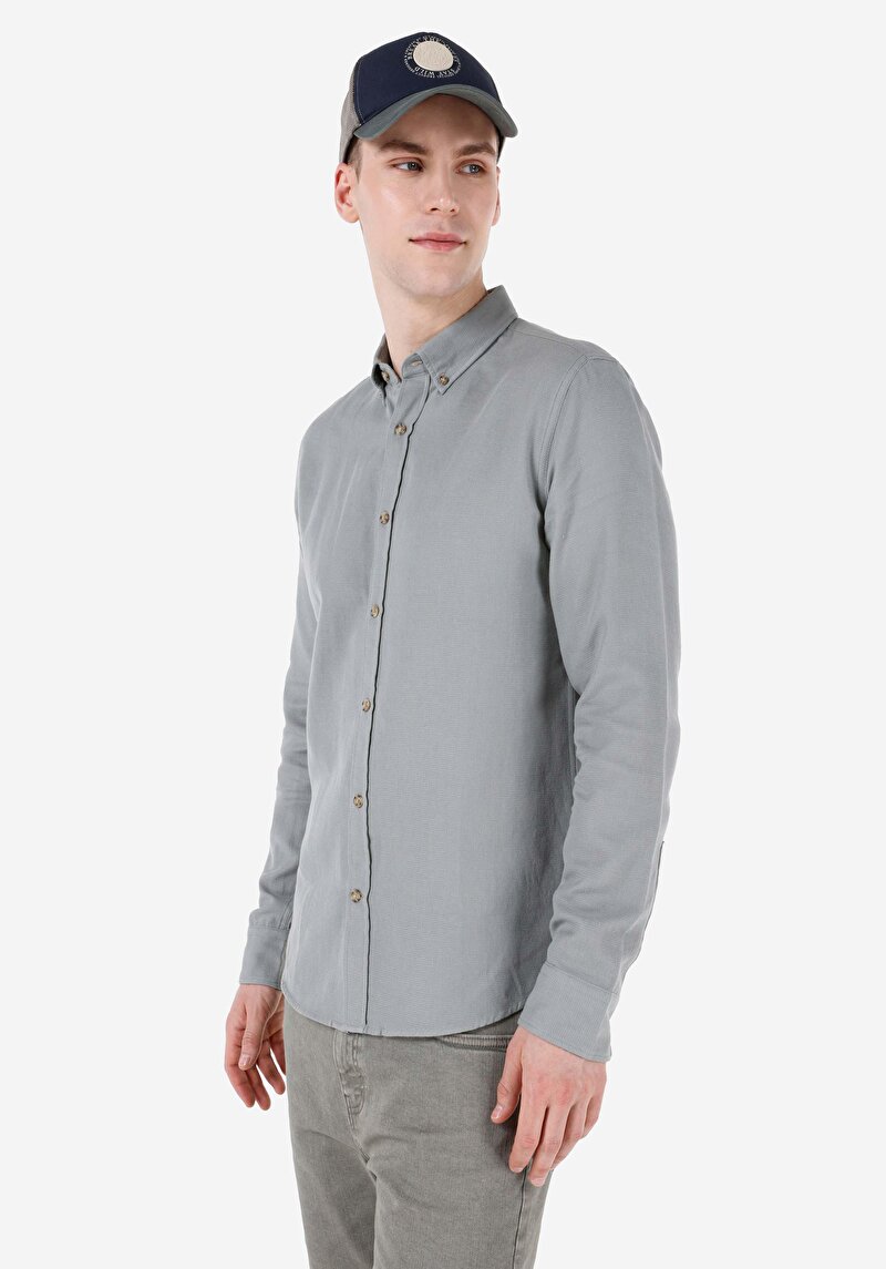 Imagine a Cămașă Slim Fit Cămașă Dreaptă Bărbați Verde Cămașă Cu Manșon Lung