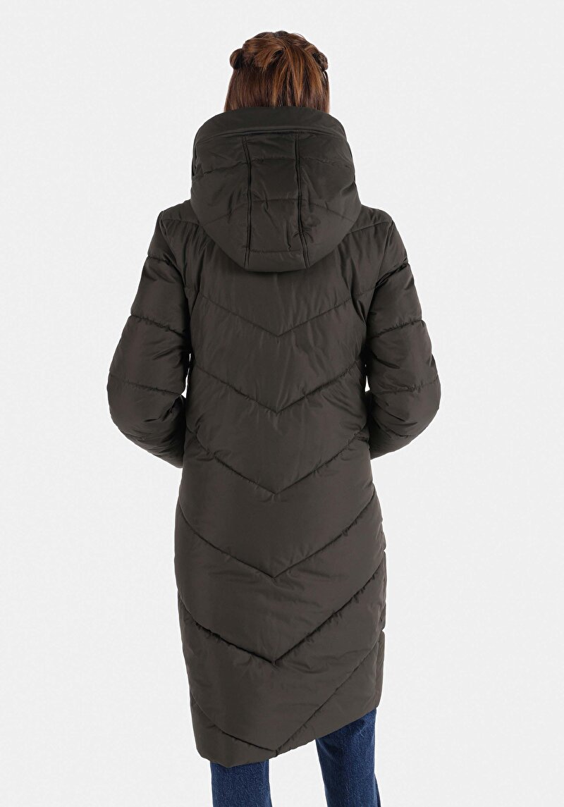 Afișați detalii pentru Regular Fit Glugă Căptușit Cu Fermoar Verde Pentru Femei