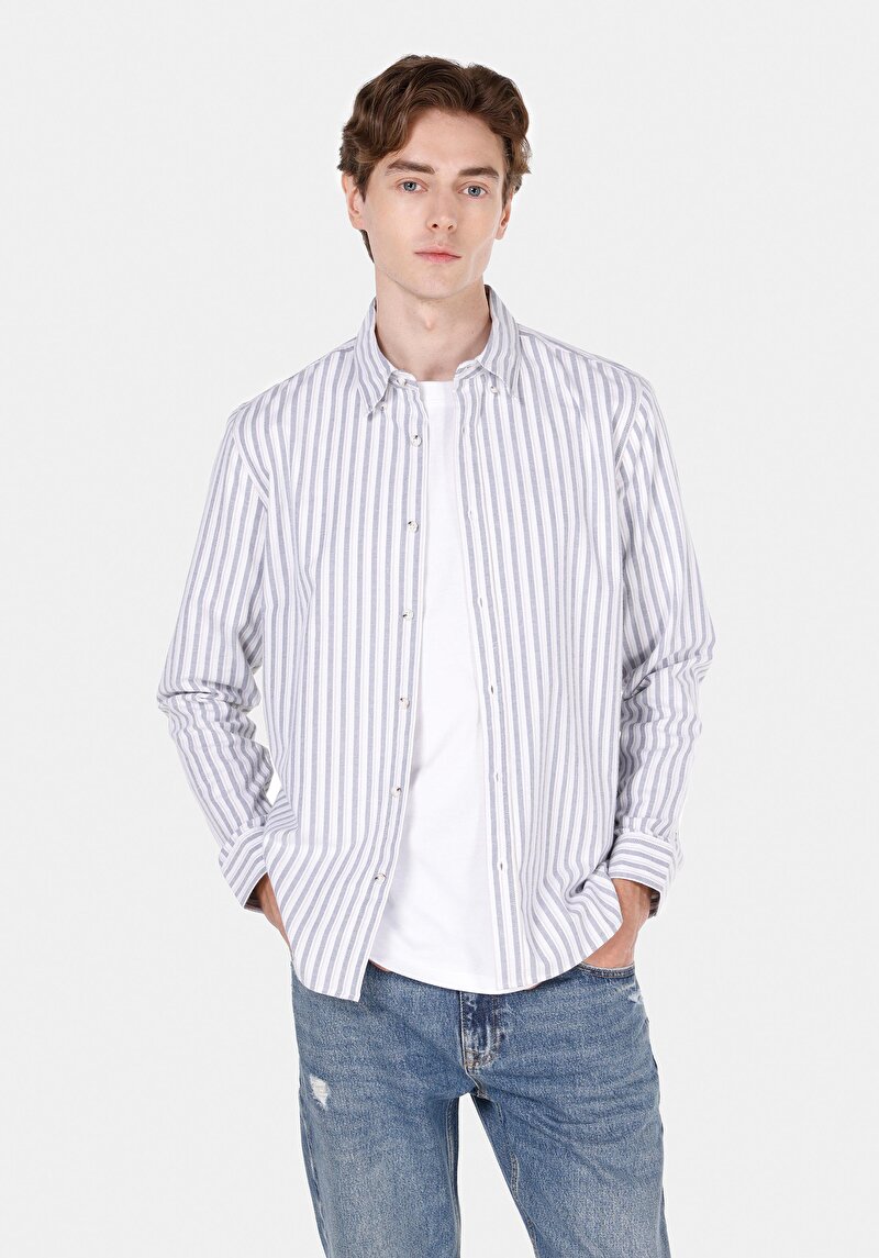 Imagine a Camasa Cu Maneca Lunga De Barbati Albastru Slim Fit  Cl1072025