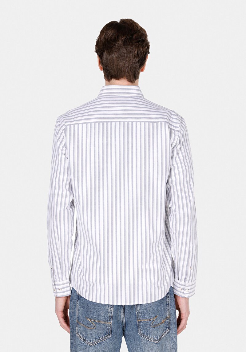 Afișați detalii pentru Camasa Cu Maneca Lunga De Barbati Albastru Slim Fit  Cl1072025