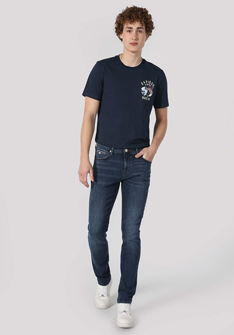 Imagine a Pantaloni De Barbati Albastru Straight Fit 044 Karl Cl1063570