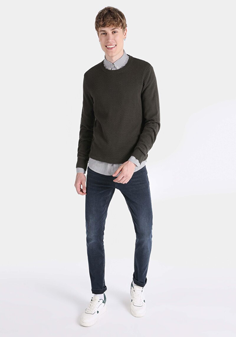 Afișați detalii pentru Pulover De Barbati Kaki Regular Fit  Cl1065803