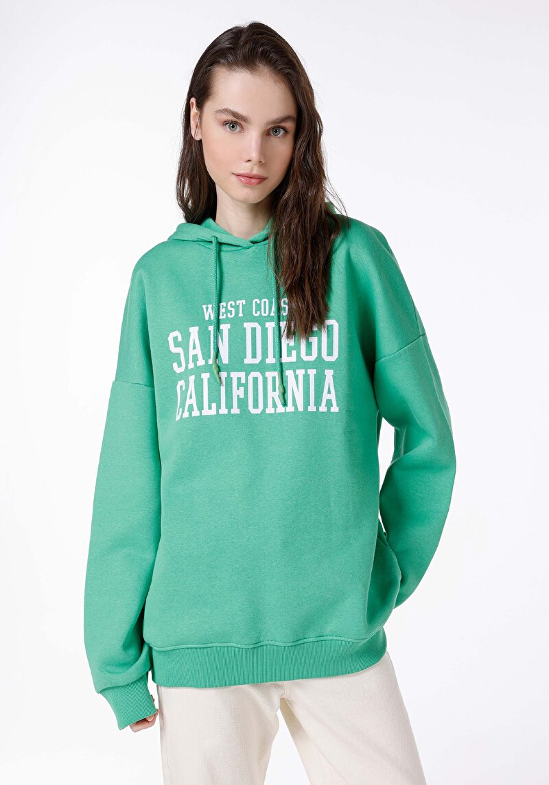 Imagine a Hanorac Verde Oversize Pentru Femei