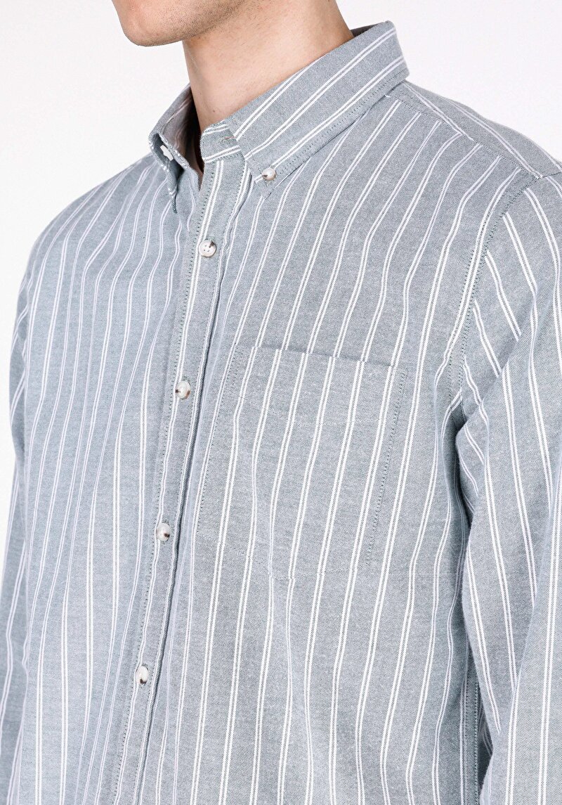 Imagine a Camasa Cu Maneca Lunga De Barbati Verde Slim Fit Cl1072028