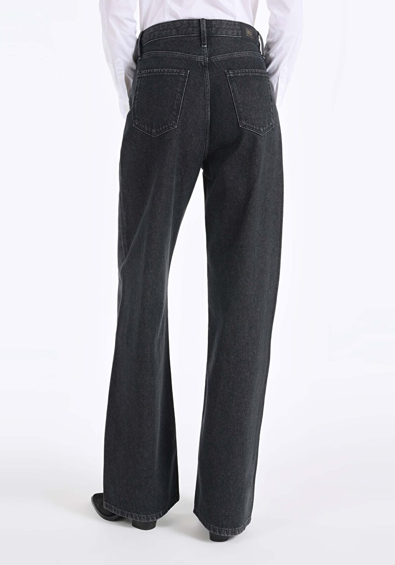 Afișați detalii pentru Regular Fit Talie Înaltă Picior Larg Blugi Albi Pentru Femei