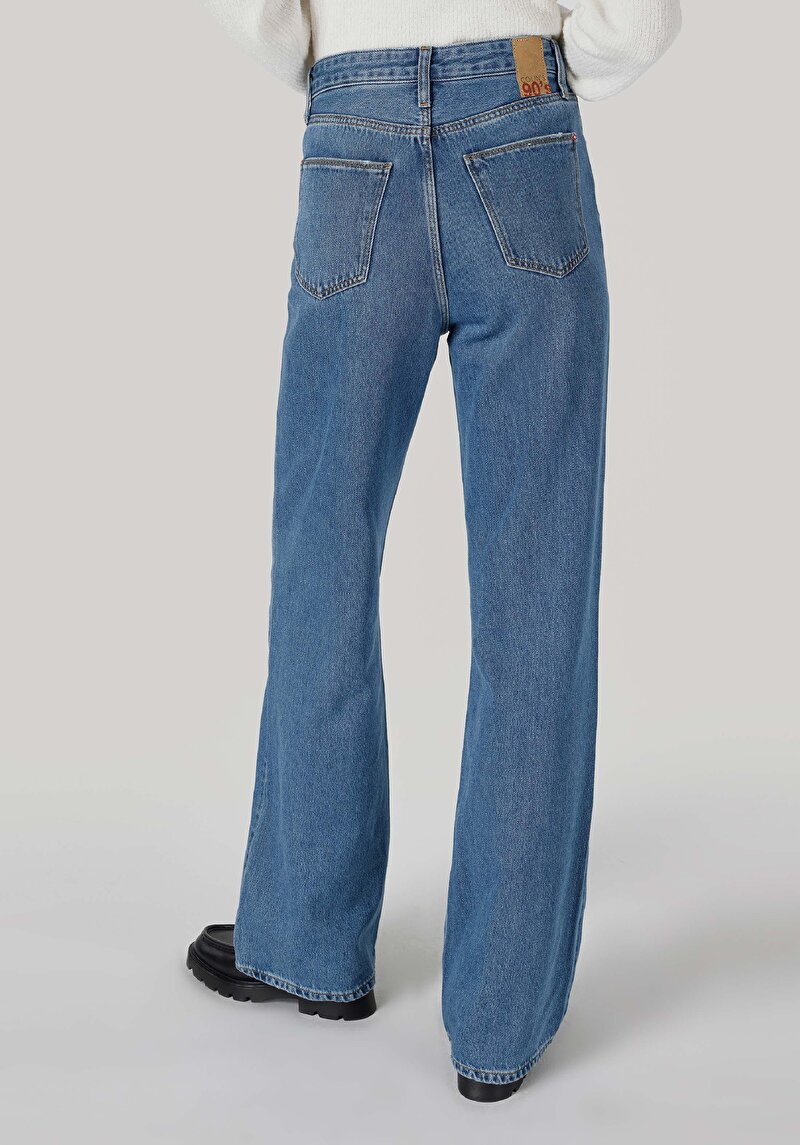 Imagine a Regular Fit Blugi Bleumarin Pentru Femei