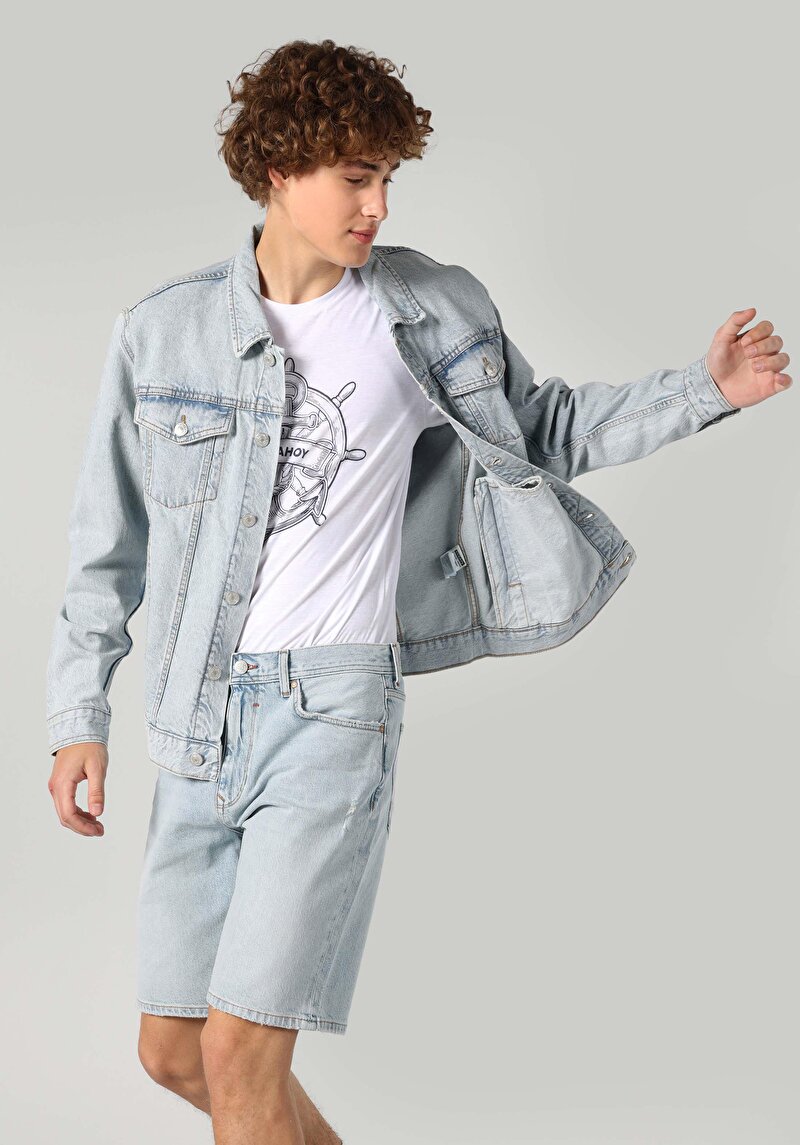 Imagine a Jachetă Albastră Pentru Bărbați Cu Fermoar