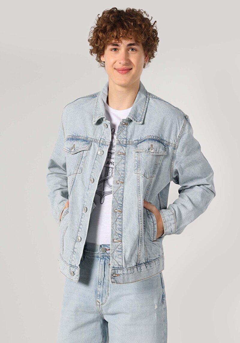 Afișați detalii pentru Jachetă Albastră Pentru Bărbați Cu Fermoar