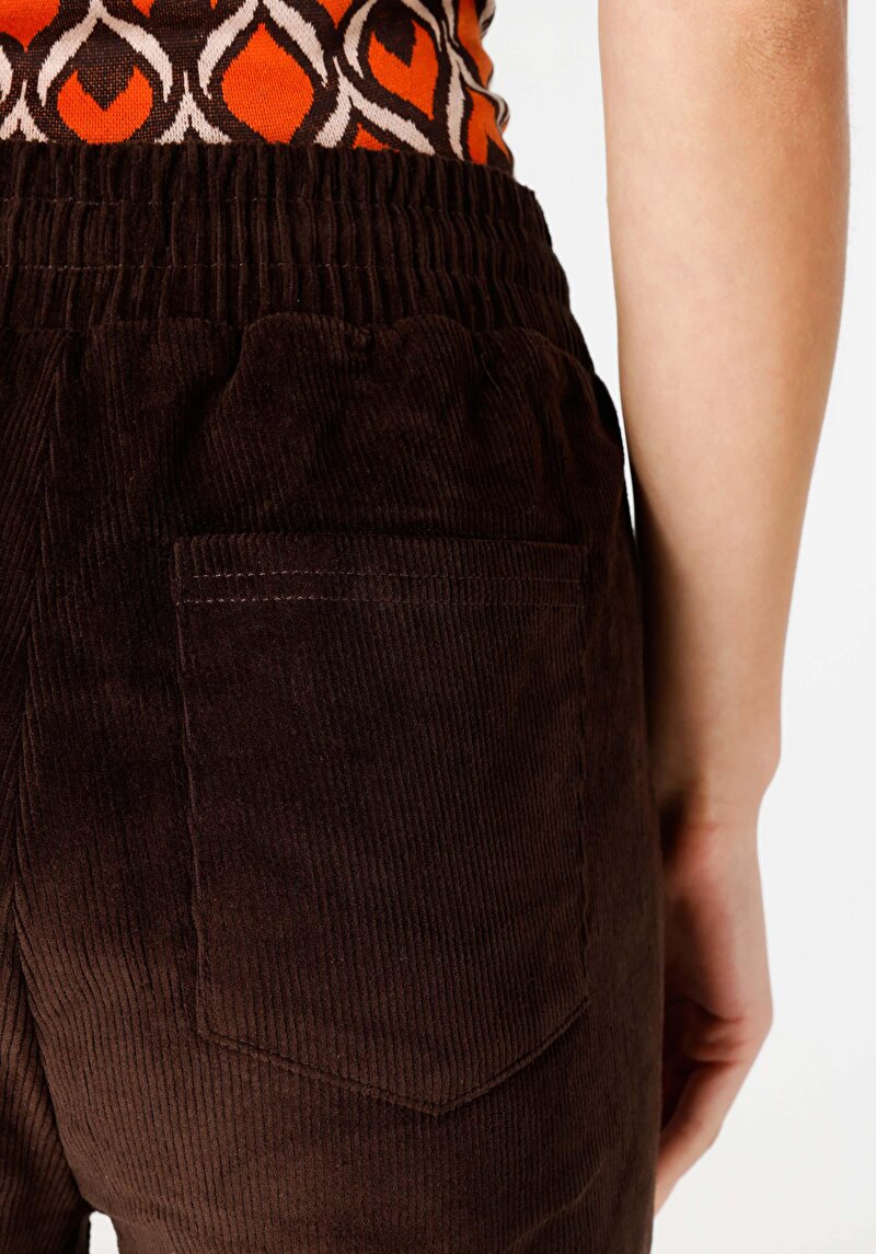 Afișați detalii pentru Regular Fit Talie Înaltă Picior Drept Pantaloni Maro Pentru Femei