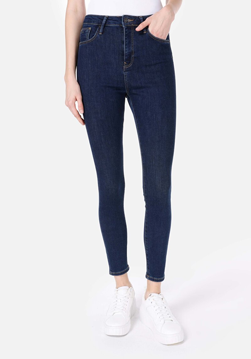 Afișați detalii pentru Skinny Fit Rise Waist Super Narrow Leg Blugi Din Denim Pentru Femei