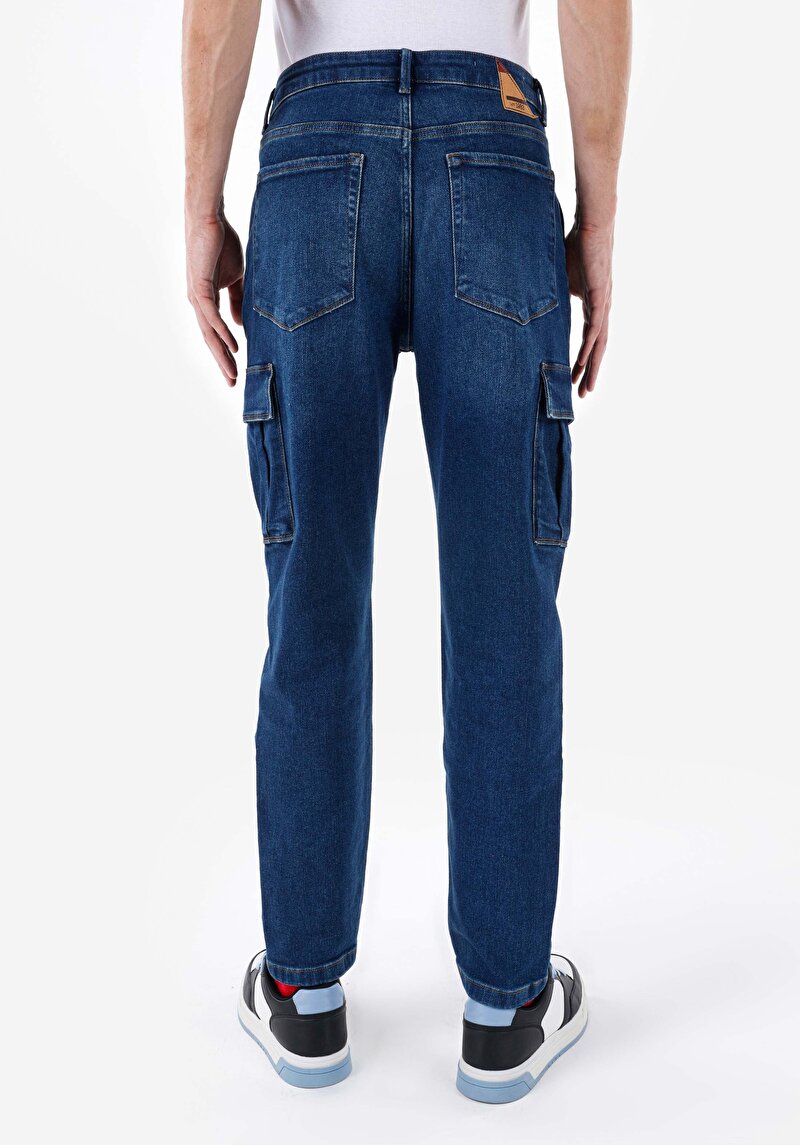 Imagine a Carrot Cargo Mid Waist Short Leg Blugi İndigo Pentru Bărbați