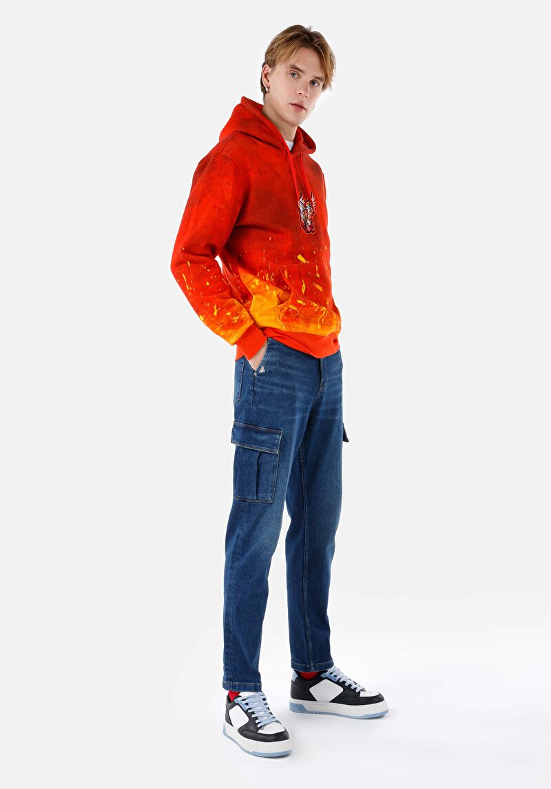 Afișați detalii pentru Carrot Cargo Mid Waist Short Leg Blugi İndigo Pentru Bărbați