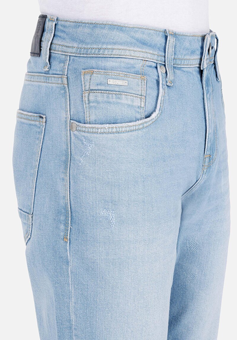 Afișați detalii pentru Blugi İndigo Pentru Bărbați Cu Potrivire Dreaptă