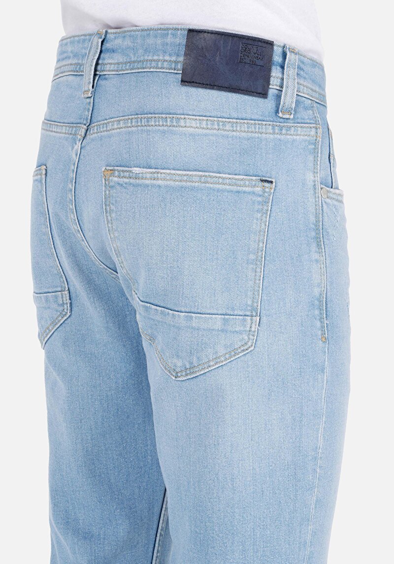 Afișați detalii pentru Blugi İndigo Pentru Bărbați Cu Potrivire Dreaptă