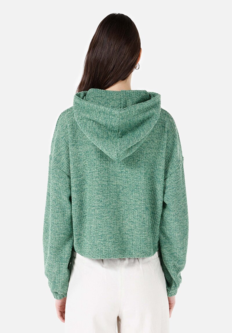 Afișați detalii pentru Tricou Cu Glugă Verde Pentru Femei Cu Glugă Comfort Fit