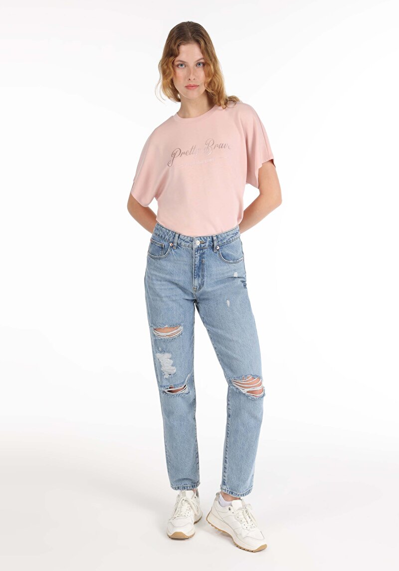 Imagine a Pantaloni De Dama Albastru Boyfriend Fit 893 Julia Cl1067508